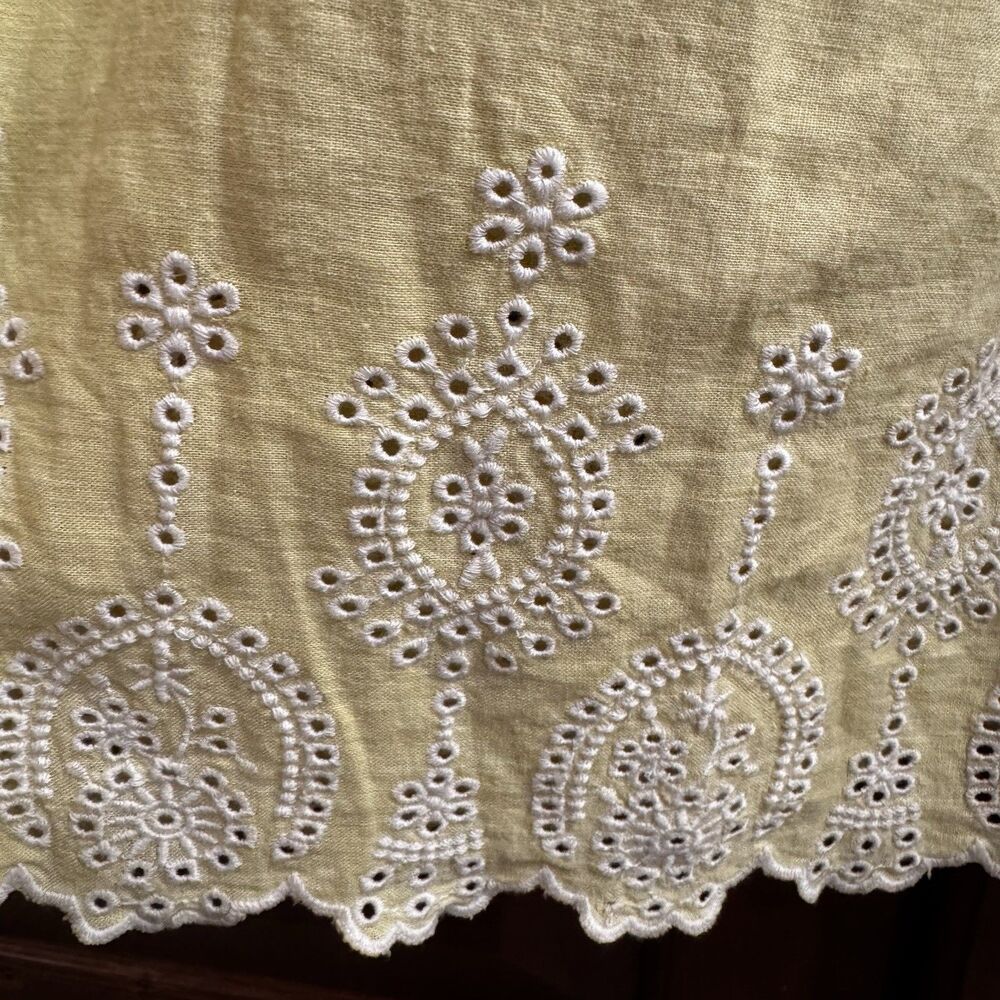 LOFT Yellow Linen Blend Eyelet Embroidered Sleeveless Tank Top NWT XL - Picture 12 of 16